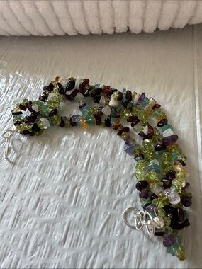 Bracelet 7.5 inches hook closure Amethyst moonstone 4 strands